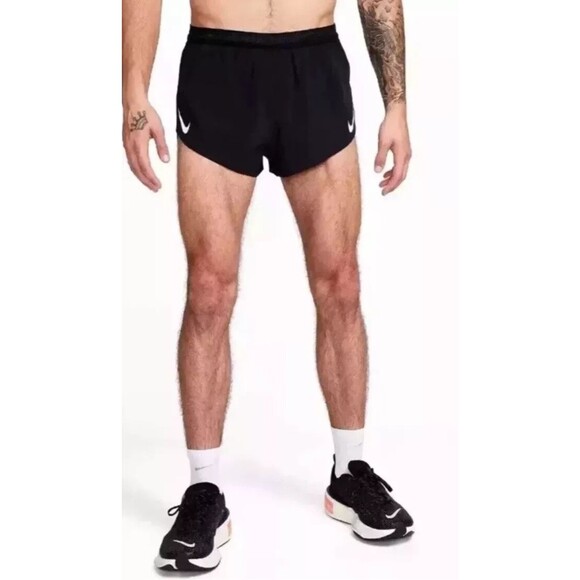 Nike Aeroswift 2’ Running Racing Shorts Black FN3349-010 marathon Men's Large - Picture 7 of 8